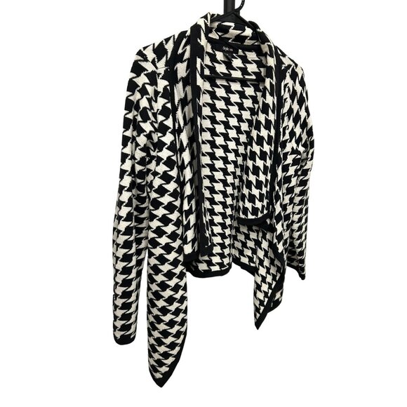 Style & Co. Houndstooth Open Front Cardigan Sweater Sz M - Picture 3 of 9